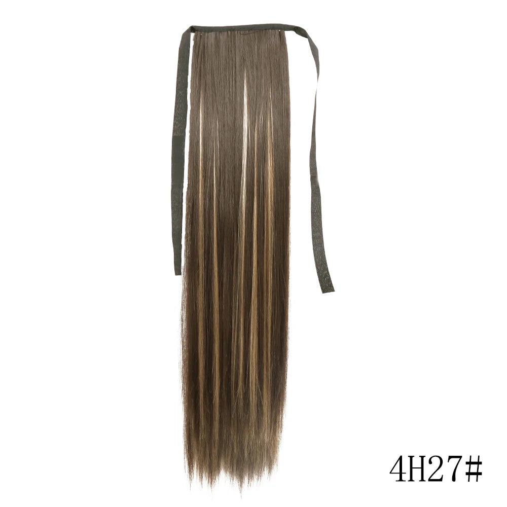 LISI GIRL Long Straight Ponytail Wrap Around Clip in Hair Extension Nitoo Store