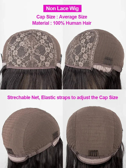 Human Hair Wigs With Bang Full Natural Color Nitoostore