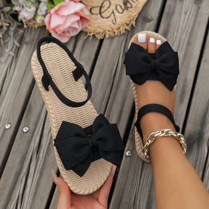 Lightweight Sandals Fashion Beach Casual Slippers Outdoor Bow Tie Flat Shoes Home Slides Women Nitoostore