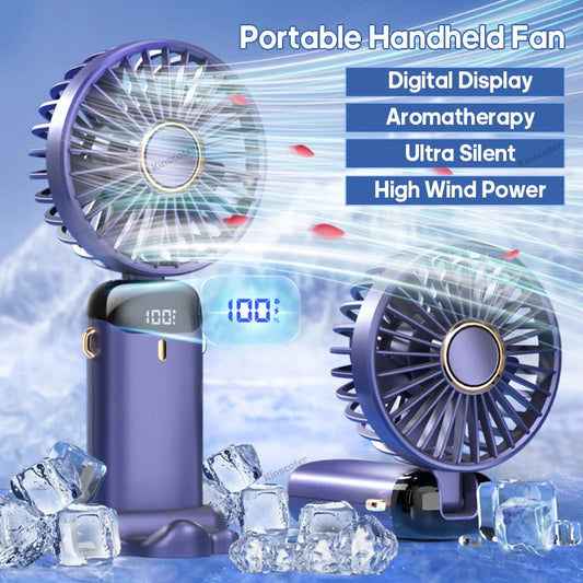 USB Handheld Mini Fan Foldable Portable Neck Hanging Fans 5 Speed Nitoostore