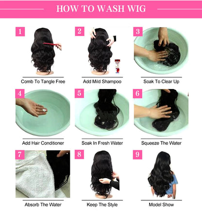 HD Transparent 13x4 13x6 Body Wave Lace Front 360  Wig Human Hair For Women 5x5 Wig 200 Density Nitoostore