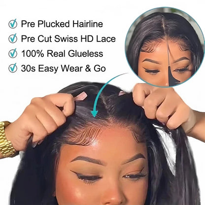 Lace Frontal Curly Glueless Wigs Human Hair Brazilian 30 32 Inch 4x4 Nitoostore