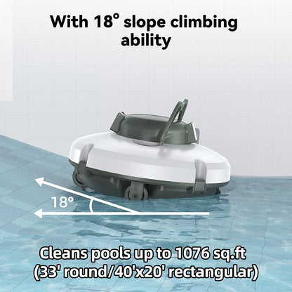 Robotic Pool Cleaner Vacuum IPX8 Waterproof 5200mAh Recharge 130 Mins Self-Parking Swimming Pool Cleaner Nitoostore