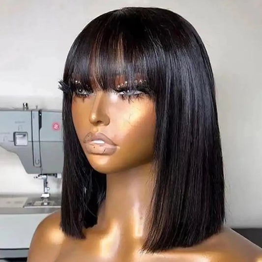 Short Bob  Wig Human Hair 180% Density Straight  For Women Nitoostore