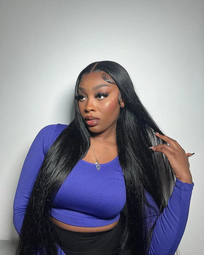 300% High Density Straight Human Hair Wigs 13x6 13x4 HD Lace Front Wig Brazilian 40 46 Inch 360 Full Lace Frontal Human Hair Wig Nitoo Store