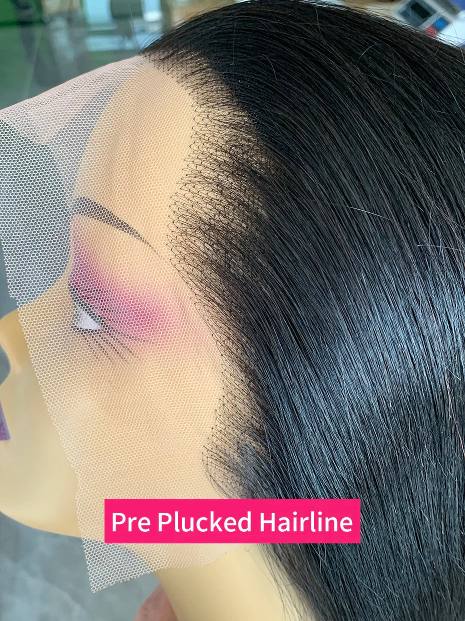 250 Density 100 Human Hair Lace Frontal Wigs Straight Natural Black Nitoostore