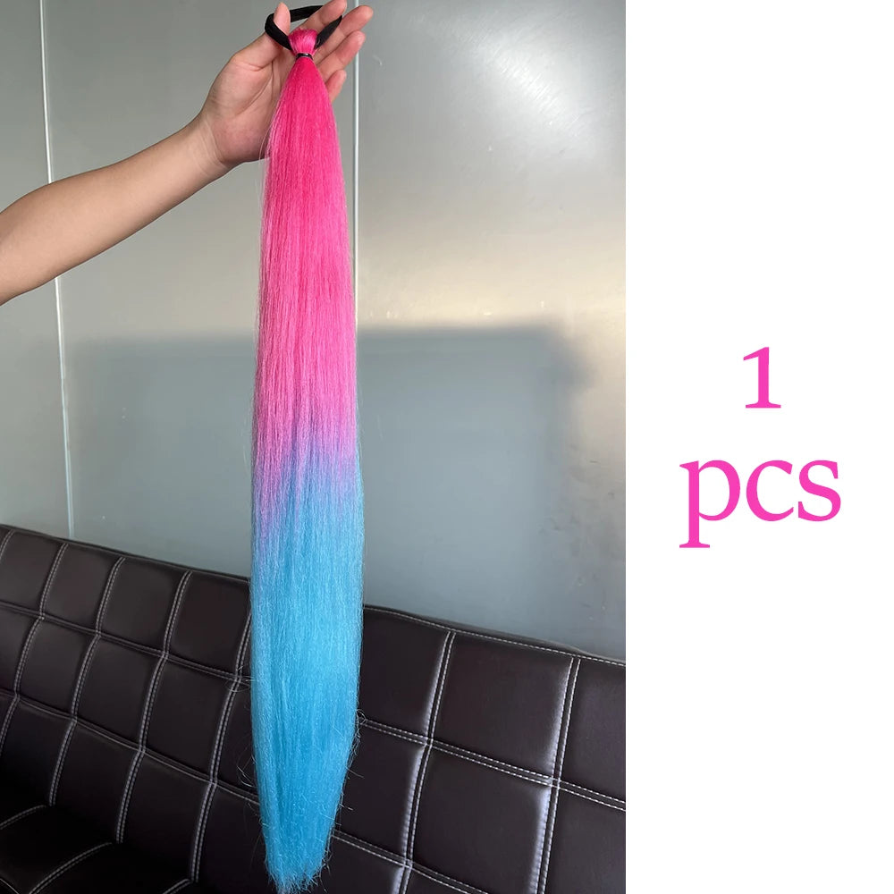 Synthetic Colorful Ponytail Extensions,2 Pcs Nitoo Store