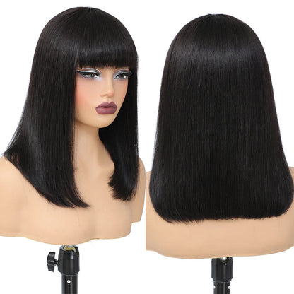 Short Bob  Wig Human Hair 180% Density Straight  For Women Nitoostore