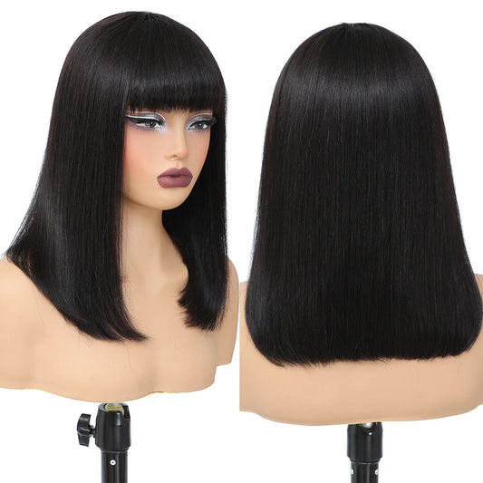 Short Bob  Wig Human Hair 180% Density Straight  For Women Nitoostore