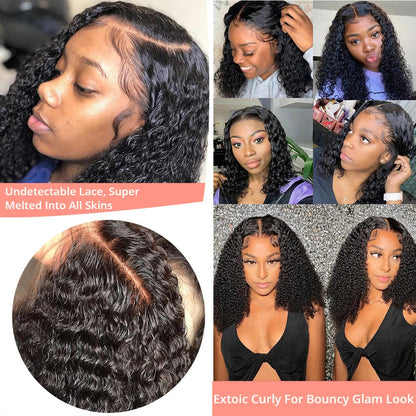 250% Density 13x6 13x4 HD Lace Frontal Wigs Deep Wave Lace Front Human Hair Wig Short Bob 7x5 Glueless Wigs Curly Human Hair Wig Nitoo Store