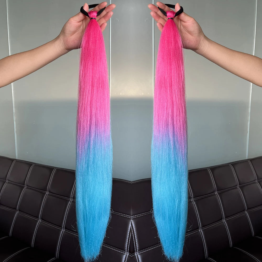 Synthetic Colorful Ponytail Extensions,2 Pcs Nitoo Store