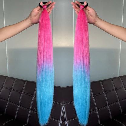 Synthetic Colorful Ponytail Extensions,2 Pcs Nitoo Store
