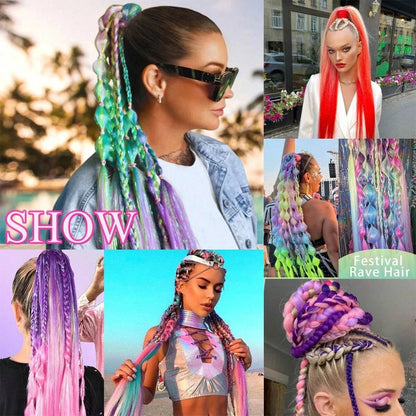 Synthetic Colorful Ponytail Extensions,2 Pcs Nitoo Store