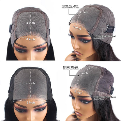 Lace Frontal Curly Glueless Wigs Human Hair Brazilian 30 32 Inch 4x4 Nitoostore