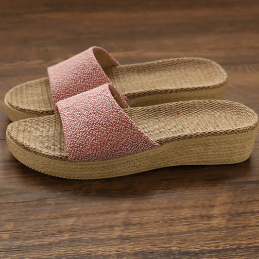 Linen Slippers Female Summer Home Knitting Fashion Nitoostore