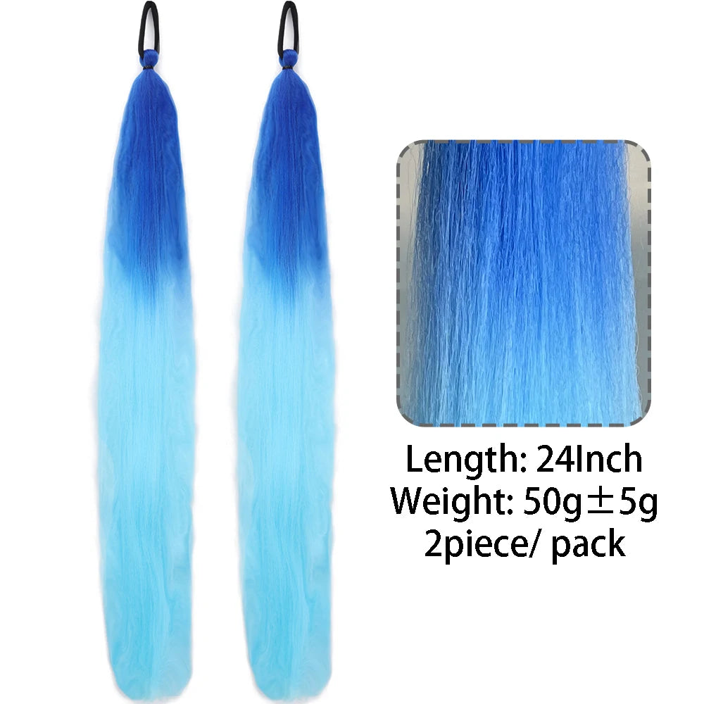 Synthetic Colorful Ponytail Extensions,2 Pcs Nitoo Store