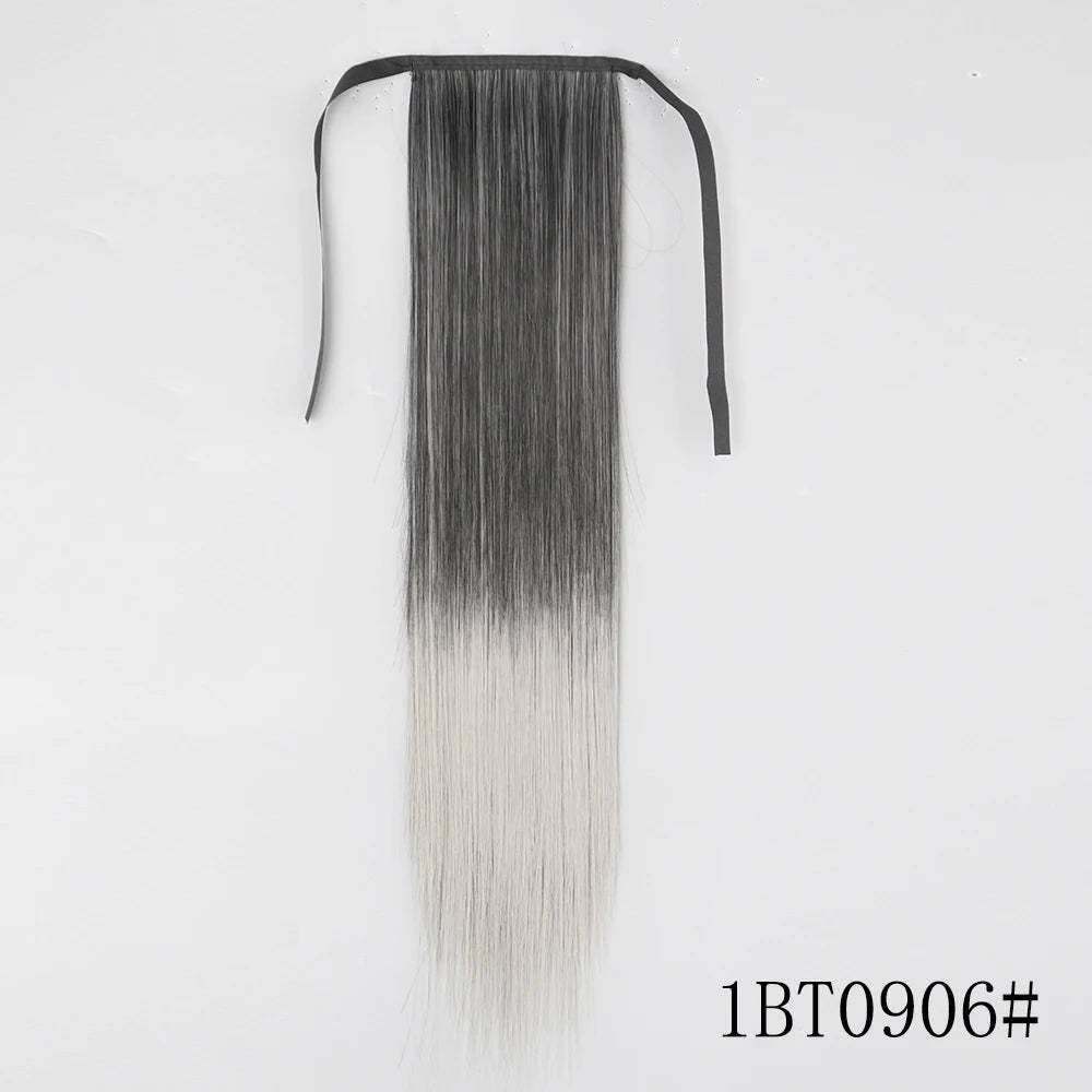 LISI GIRL Long Straight Ponytail Wrap Around Clip in Hair Extension Nitoo Store