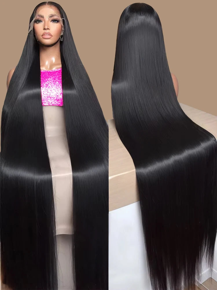 300% High Density Straight Human Hair Wigs 13x6 13x4 HD Lace Front Wig Brazilian 40 46 Inch 360 Full Lace Frontal Human Hair Wig Nitoo Store