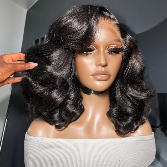 Brazilian 250% Short Bob 13x6 HD Transparent Lace Front Body Wave 13x4 Lace Frontal Human Hair Wavs 5x5 Closure Wig For Women Nitoostore