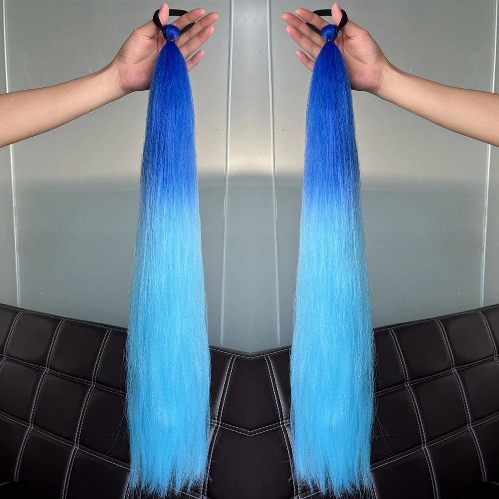 Synthetic Colorful Ponytail Extensions,2 Pcs Nitoo Store