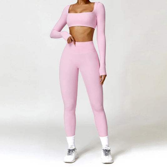 2PCS Yoga Suit Sports Set Women QWorkout Long Sleeve Sports My Store
