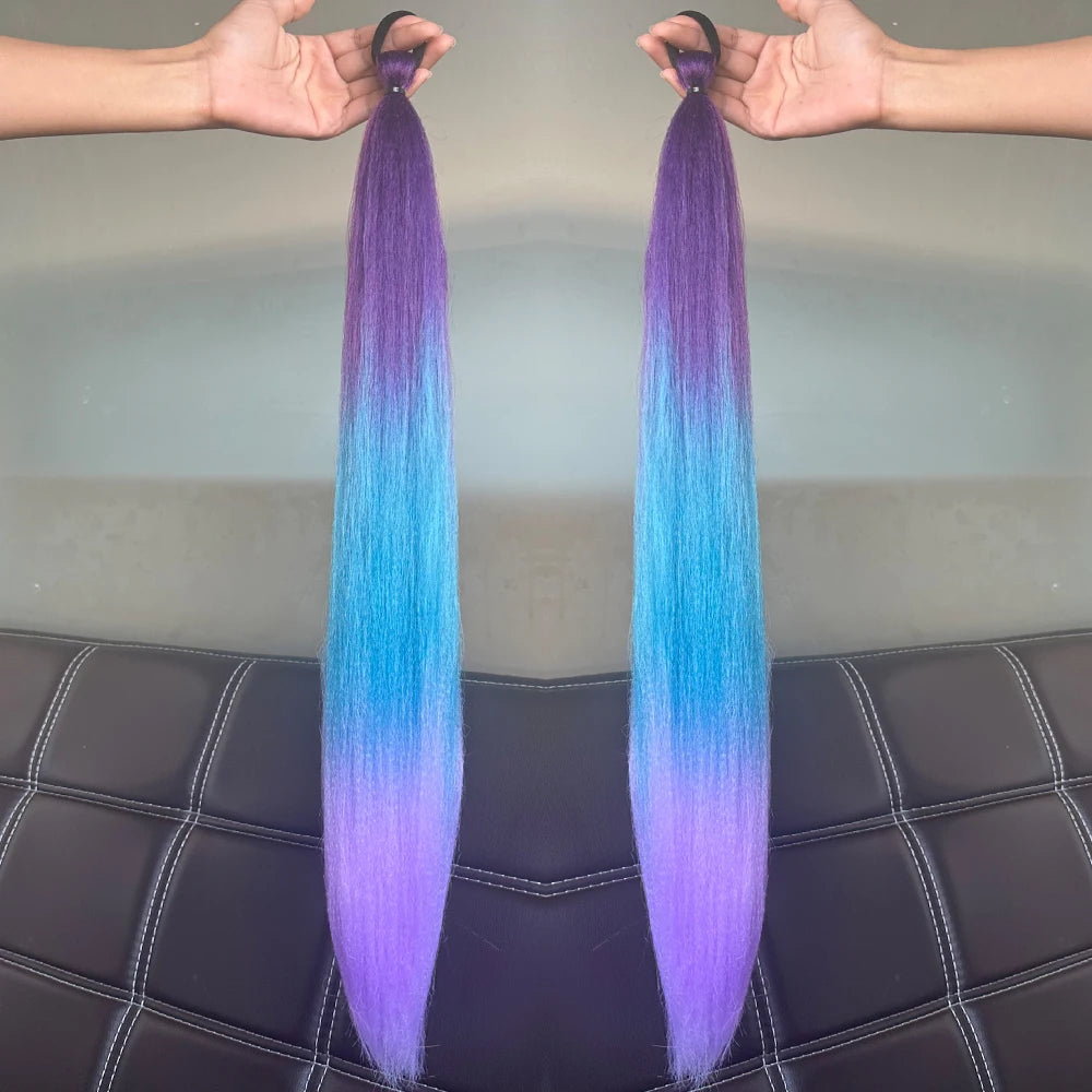 Synthetic Colorful Ponytail Extensions,2 Pcs Nitoo Store