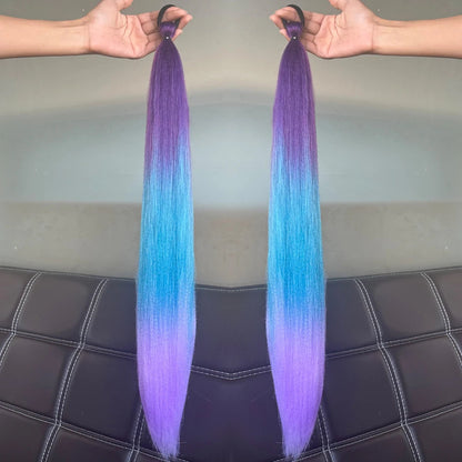 Synthetic Colorful Ponytail Extensions,2 Pcs Nitoo Store