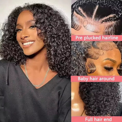 250% Density 13x6 13x4 HD Lace Frontal Wigs Deep Wave Lace Front Human Hair Wig Short Bob 7x5 Glueless Wigs Curly Human Hair Wig Nitoo Store