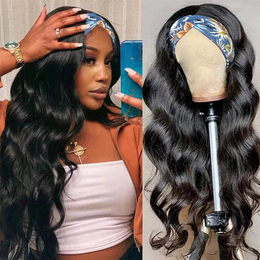 Headband Wig Human Hair Body Wave Wig 180% Density Nitoostore