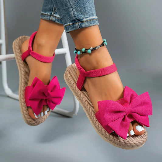 Lightweight Sandals Fashion Beach Casual Slippers Outdoor Bow Tie Flat Shoes Home Slides Women Nitoostore