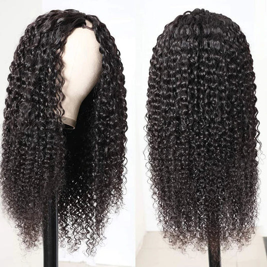 Curly U V Part Wig Human Hair  for Women 180% Density Nitoostore