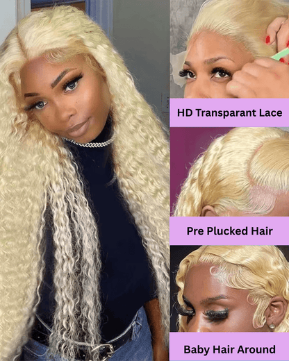 Blonde 613 HD Lace Frontal Wig 13x6 Curly Wave - Nitoo Store