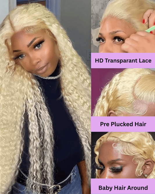 Blonde 613 HD Lace Frontal Wig 13x6 Curly Wave - Nitoo Store