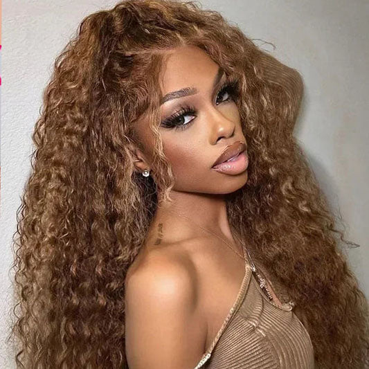 Highlight Ombre Deep Wave HD Lace Front Wig 250% Density, Human Hair Nitoostore