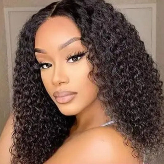 Brazilian 100% Human Deep Curly Bob Hair Wigs Natural Black Color Nitoostore