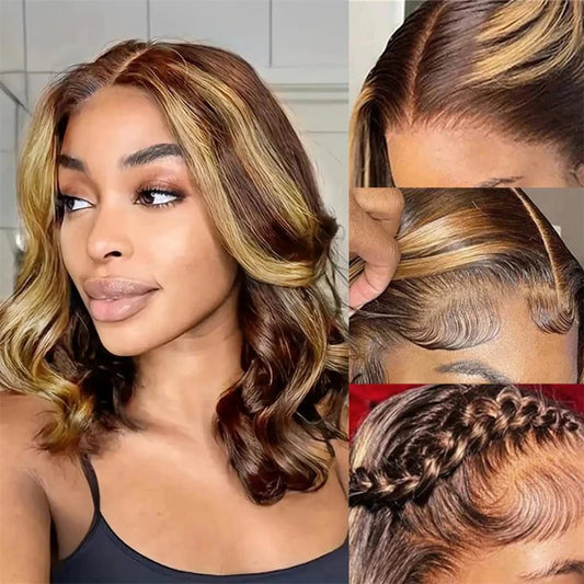 Body Wave 4/27 Ombre Blonde Short Bob Wig - Nitoo Store