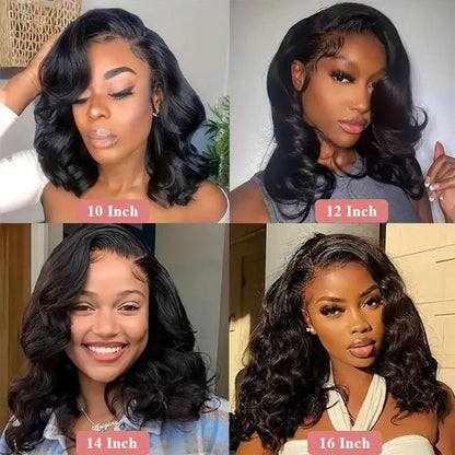 Body Wave Short Bob 13x6 Transparent Lace Front - Nitoo Store