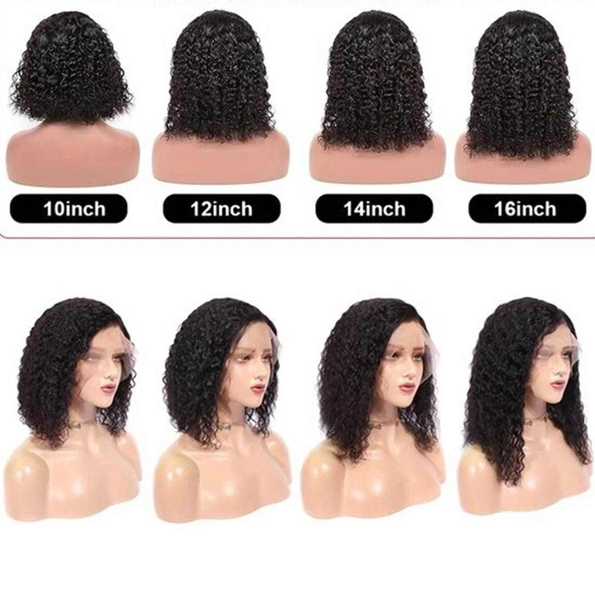 Deep Wave 180% Density Short Bob Wig. - Nitoo Store