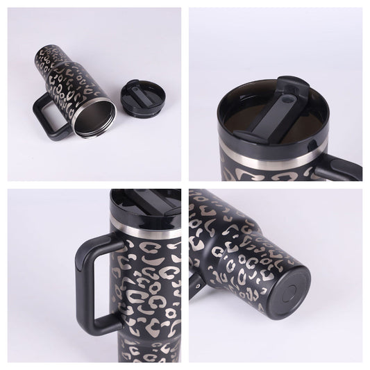 40 Oz Tumbler With Handle Straw Insulated, Stainless Steel Spill Proof Vacuum Coffee Cup Tumbler With Lid Tapered Mug Gifts For Valentine Lover Suitable For Car Gym Office Travel My Store