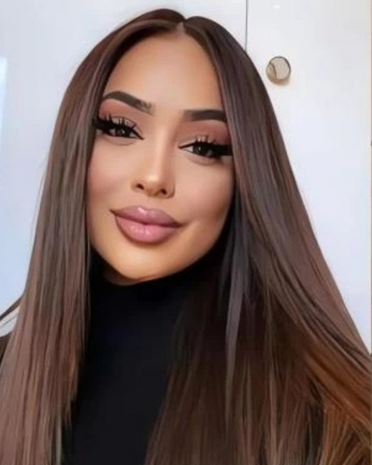 Chocolate Brown Lace Front Wigs 13X4 Bone Straight Human Hair Colored Wig 100% Brazilian For Women Nitoostore