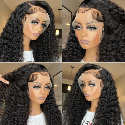 Lace Deep Wave Wig 100% Brazilian Human Hair for Natural Curly Glam - Nitoo Store