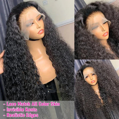 Lace Deep Wave Wig 100% Brazilian Human Hair for Natural Curly Glam - Nitoo Store