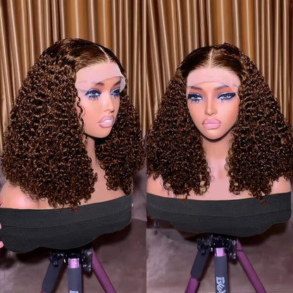 Medium Brown 4 Deep Wave Bob Wig - Nitoo Store