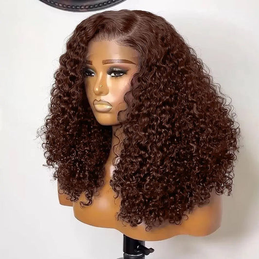 Medium Brown 4 Deep Wave Bob Wig - Nitoo Store
