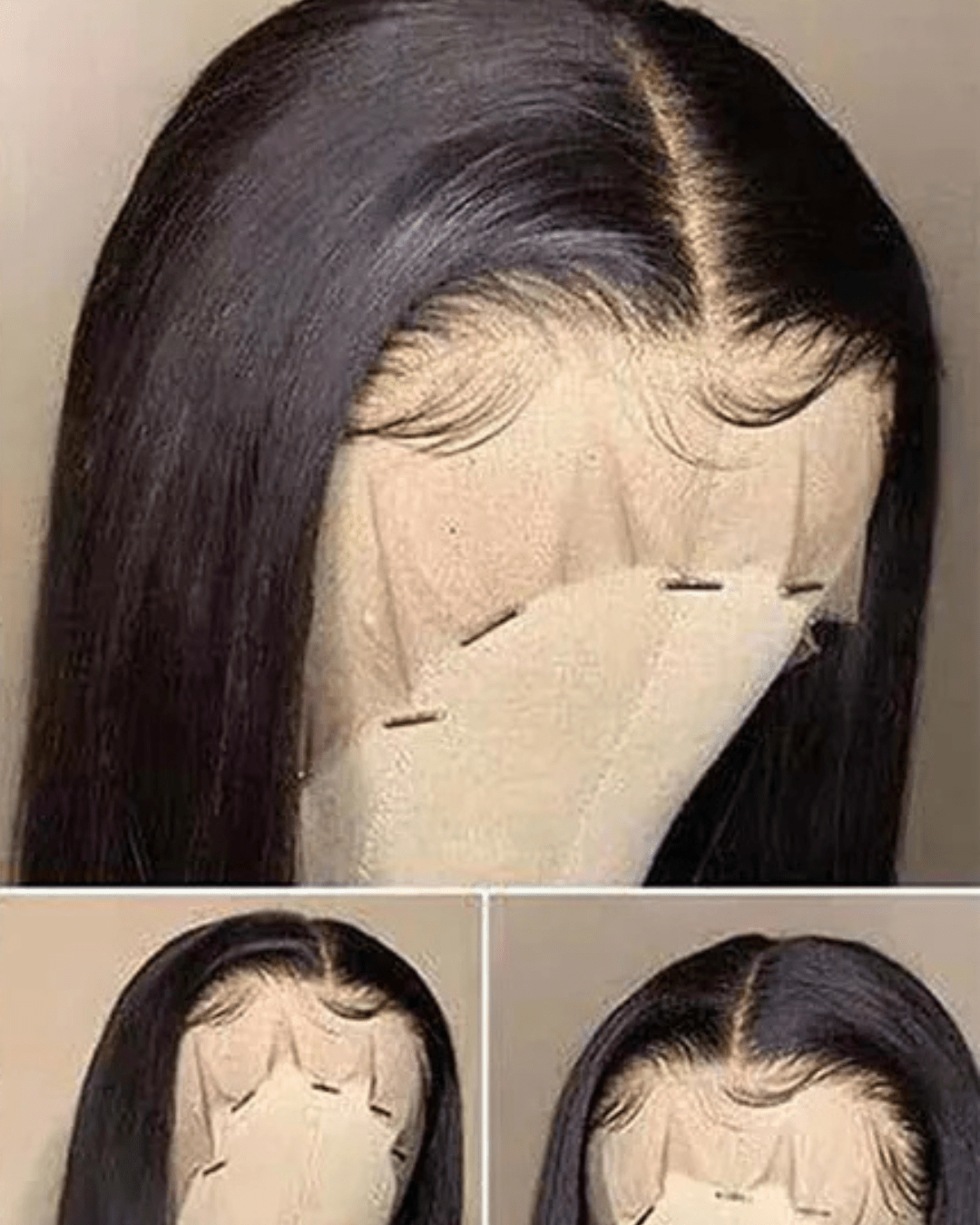 Natural Black HD Transparent Lace Front Human Hair Wig, - Nitoo Store