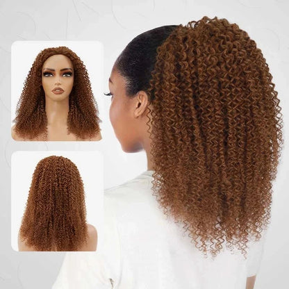 New Trend 3 - IN - 1 Honey Blonde Kinky Curly Half Wig - Nitoo Store