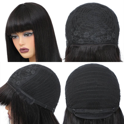 Short Bob Wig 180% Density, Straight Human Hair - Nitoo Store
