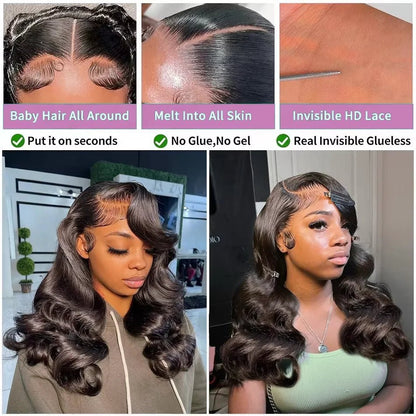 VoluLuxe™ 250% Density Body Wave Bob Wig, Glueless Human Hair Perfection - Nitoo Store